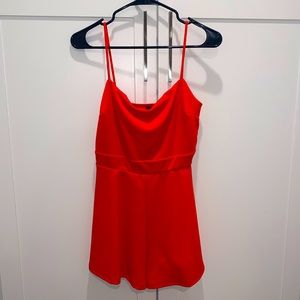 Spaghetti strap romper.